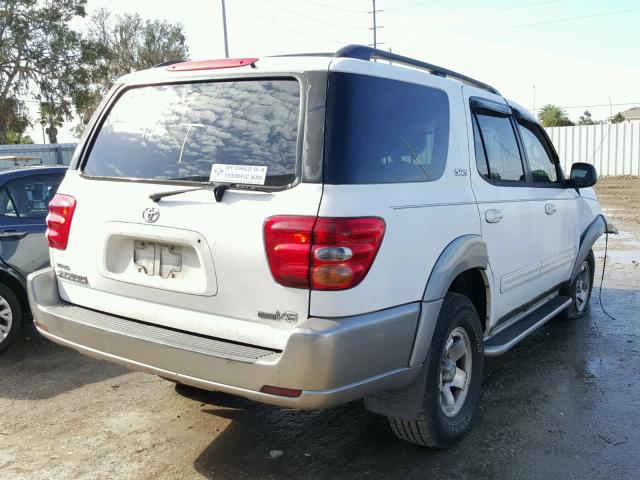 5TDZT34A73S204332 - 2003 TOYOTA SEQUOIA SR WHITE photo 4