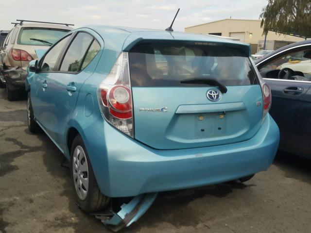 JTDKDTB34D1037350 - 2013 TOYOTA PRIUS C TEAL photo 3