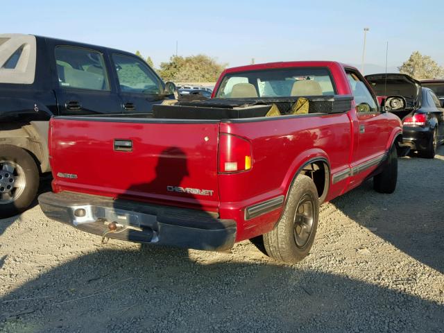 1GCCS1442WK216682 - 1998 CHEVROLET S TRUCK S1 RED photo 4