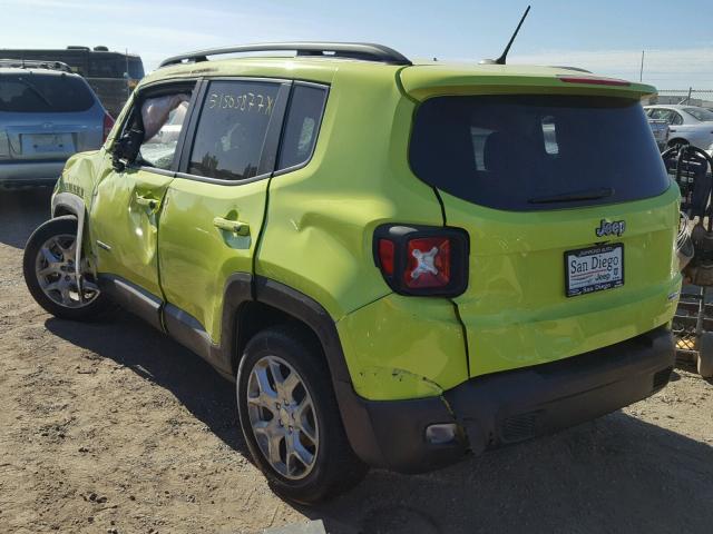 ZACCJABB6HPF48895 - 2017 JEEP RENEGADE L GREEN photo 3