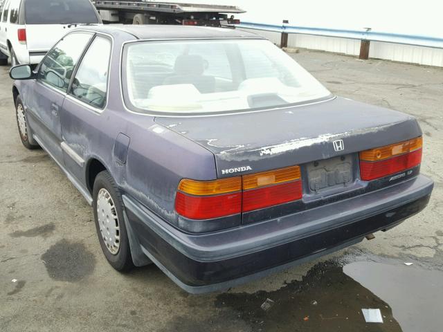 1HGCB7254MA065699 - 1991 HONDA ACCORD LX BLUE photo 3