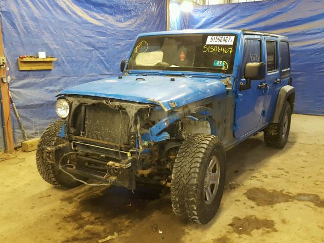 1J4BA3H17BL579293 - 2011 JEEP WRANGLER U BLUE photo 2