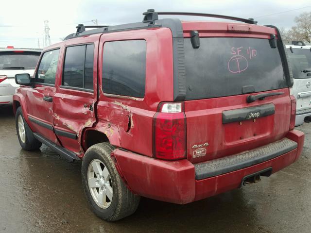 1J8HG48K26C273081 - 2006 JEEP COMMANDER RED photo 3