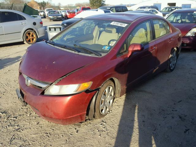 2HGFA165X6H511530 - 2006 HONDA CIVIC LX BURGUNDY photo 2