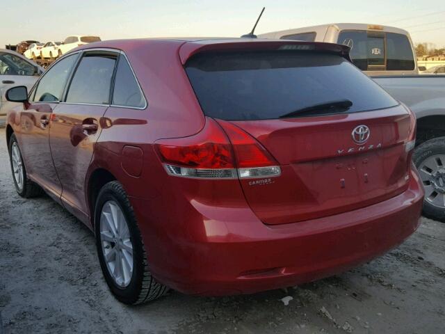 4T3ZA3BB8CU058569 - 2012 TOYOTA VENZA LE RED photo 3