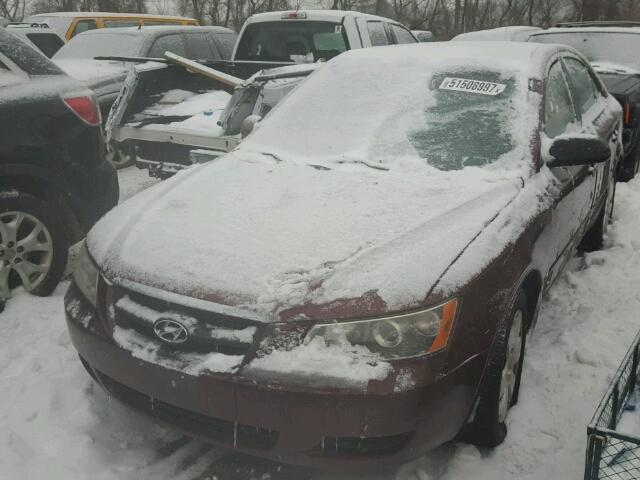 5NPET46C17H247949 - 2007 HYUNDAI SONATA GLS MAROON photo 2