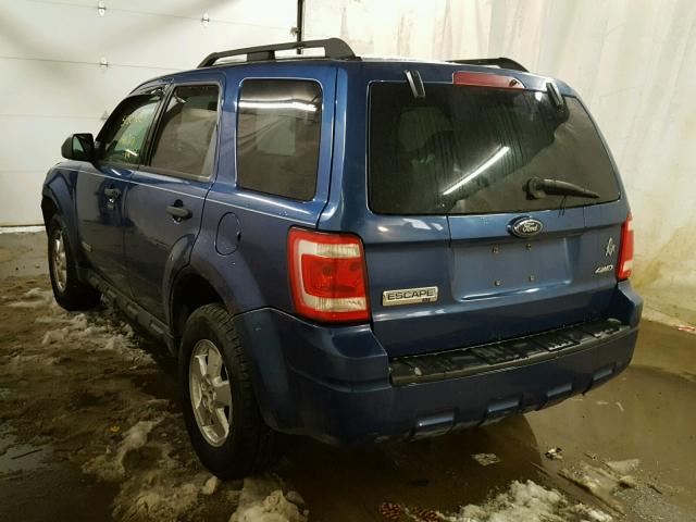 1FMCU93Z48KE00591 - 2008 FORD ESCAPE XLT BLUE photo 3