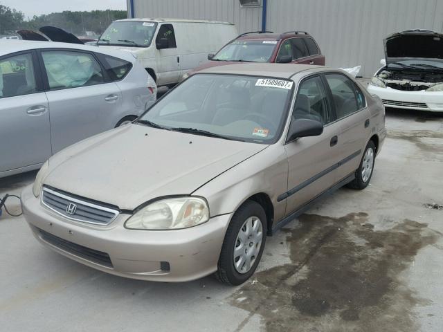 2HGEJ6675YH550653 - 2000 HONDA CIVIC LX TAN photo 2