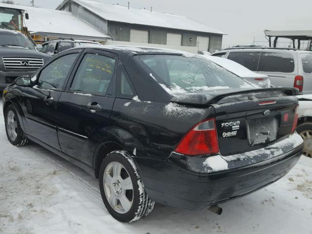 1FAHP34N87W359907 - 2007 FORD FOCUS ZX4 BLACK photo 3