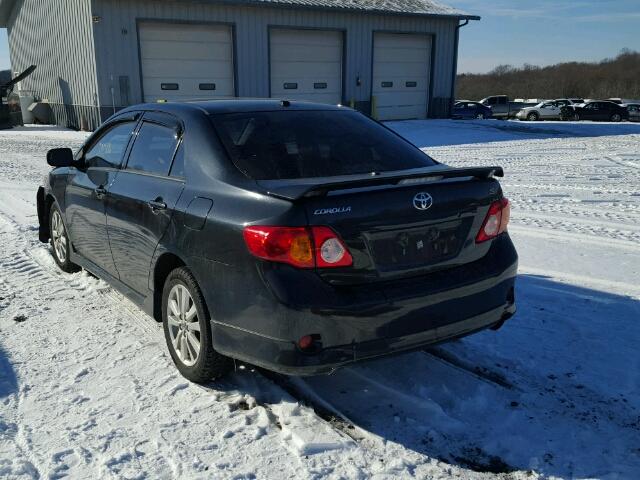 1NXBU40E89Z163285 - 2009 TOYOTA COROLLA BA BLACK photo 3