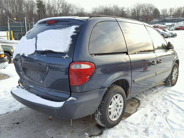 1D4GP25R67B238076 - 2007 DODGE CARAVAN SE BLUE photo 4