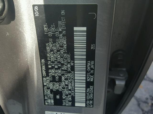 JTLKT324664120554 - 2006 TOYOTA SCION XB 银色 照片 10