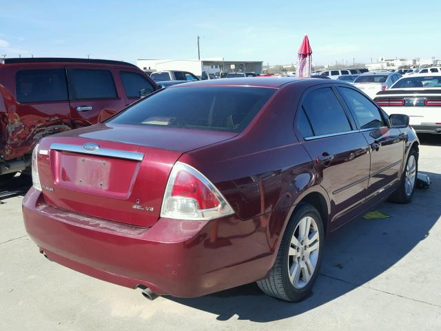 3FAHP08147R107290 - 2007 FORD FUSION SEL RED photo 4