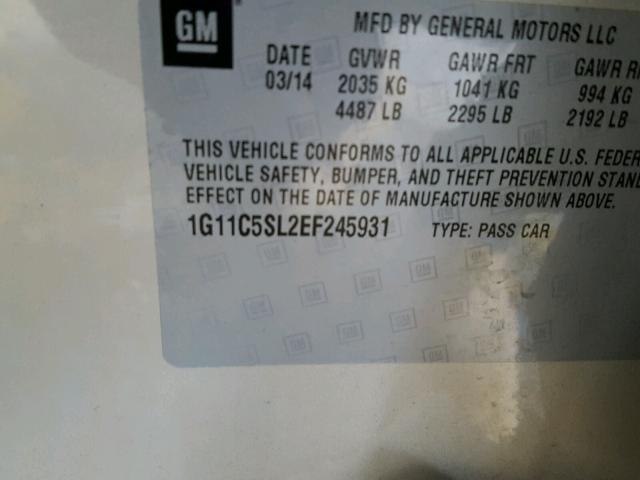 1G11C5SL2EF245931 - 2014 CHEVROLET MALIBU 1LT 棕色 照片 10