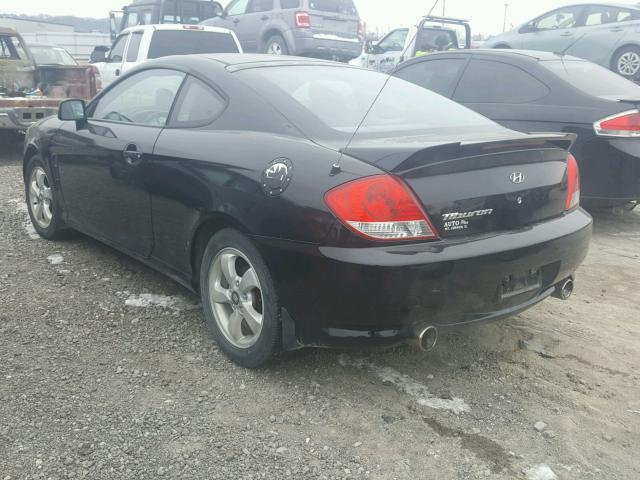 KMHHM65D95U163666 - 2005 HYUNDAI TIBURON BLACK photo 3