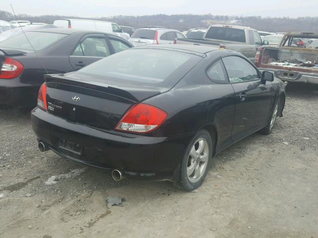 KMHHM65D95U163666 - 2005 HYUNDAI TIBURON BLACK photo 4