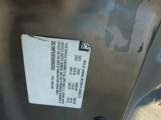 2G1WF52E939362023 - 2003 CHEVROLET IMPALA 灰色 照片 10