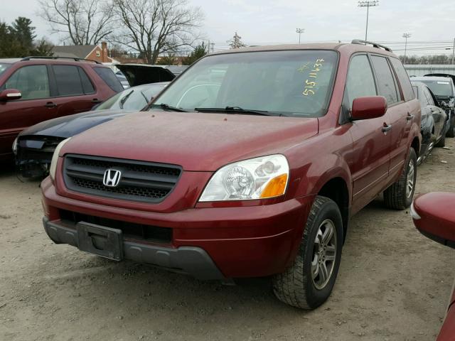 2HKYF18513H581300 - 2003 HONDA PILOT EXL RED photo 2