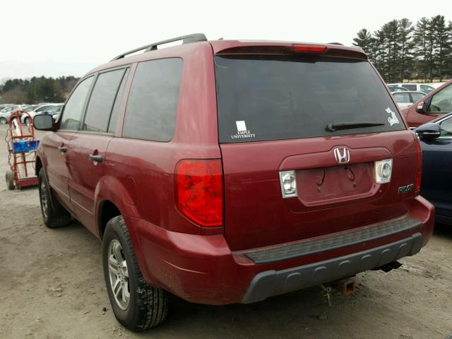 2HKYF18513H581300 - 2003 HONDA PILOT EXL RED photo 3