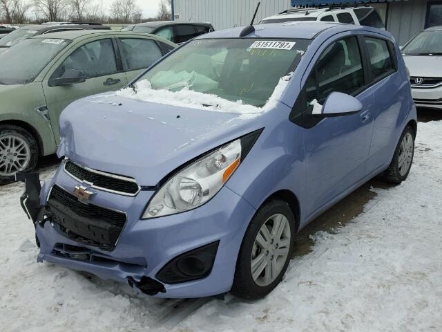 KL8CD6S99FC726133 - 2015 CHEVROLET SPARK 1LT BLUE photo 2