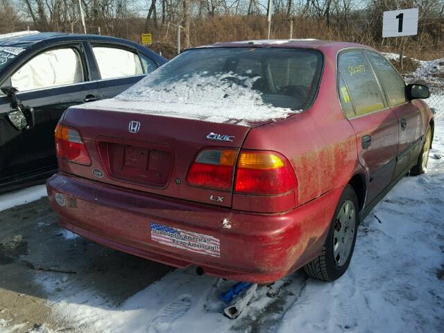 1HGEJ6675XL032480 - 1999 HONDA CIVIC LX RED photo 4