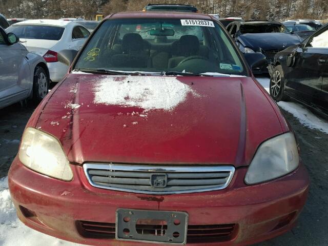 1HGEJ6675XL032480 - 1999 HONDA CIVIC LX RED photo 9