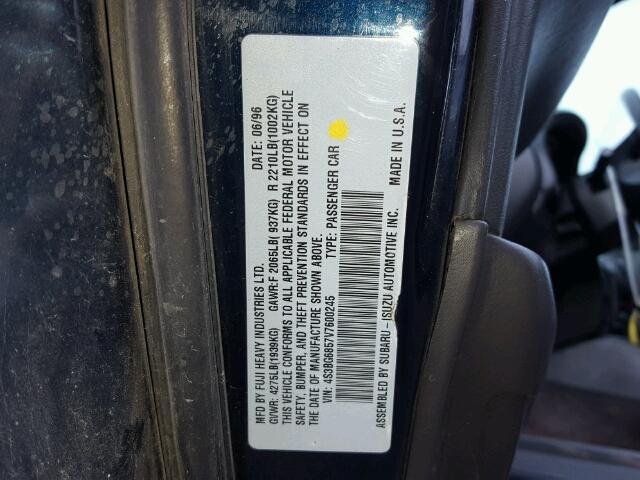 4S3BG6857V7600245 - 1997 SUBARU LEGACY OUT BLUE photo 10