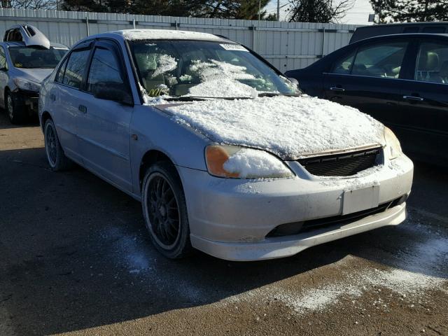 1HGES15551L046175 - 2001 HONDA CIVIC LX SILVER photo 1