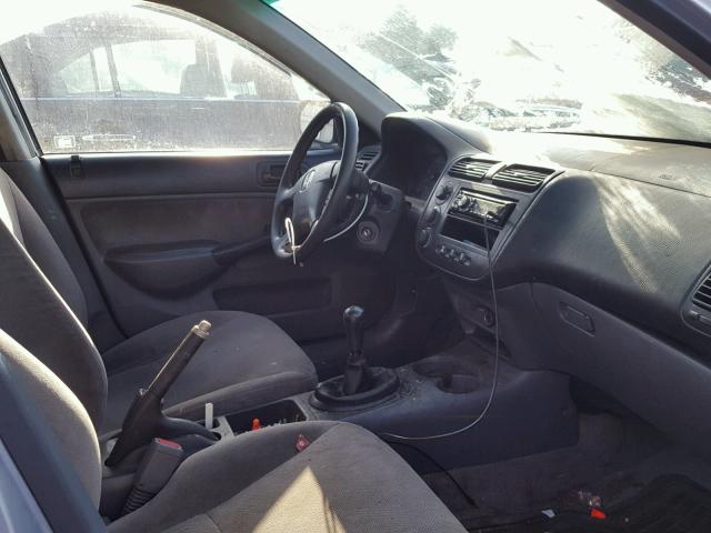 1HGES15551L046175 - 2001 HONDA CIVIC LX SILVER photo 5