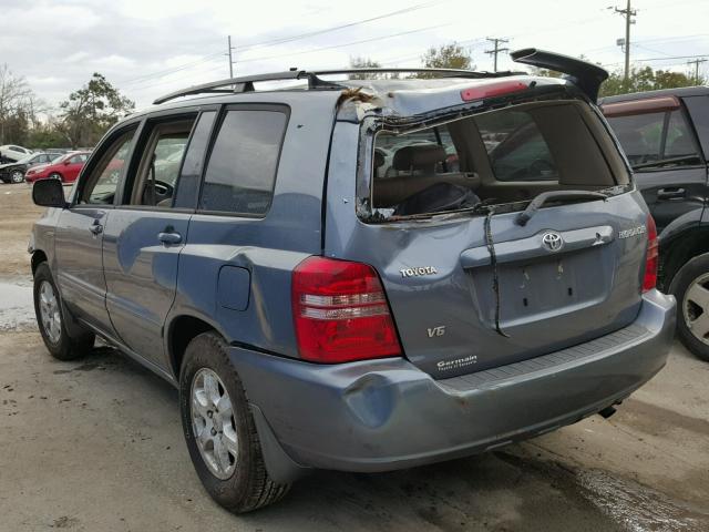 JTEGF21AX30118380 - 2003 TOYOTA HIGHLANDER BLUE photo 3