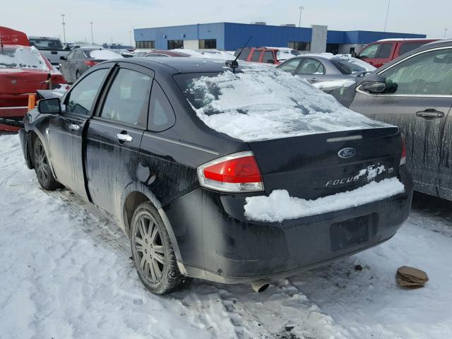 1FAHP35N58W280789 - 2008 FORD FOCUS SE BLACK photo 3