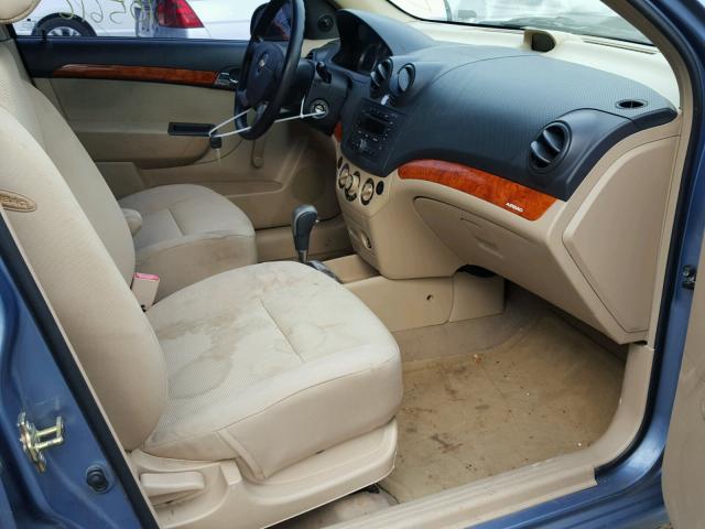 KL1TD56667B100247 - 2007 CHEVROLET AVEO BASE BLUE photo 5