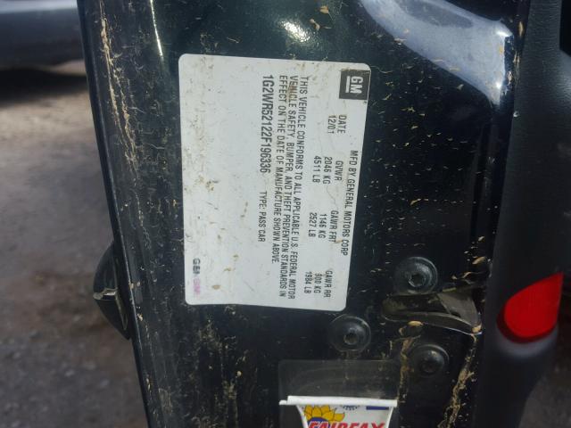 1G2WR52122F196336 - 2002 PONTIAC GRAND PRIX GREEN photo 10