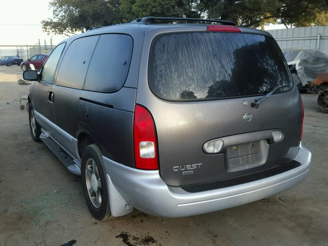 4N2ZN16T12D809077 - 2002 NISSAN QUEST SE GRAY photo 3