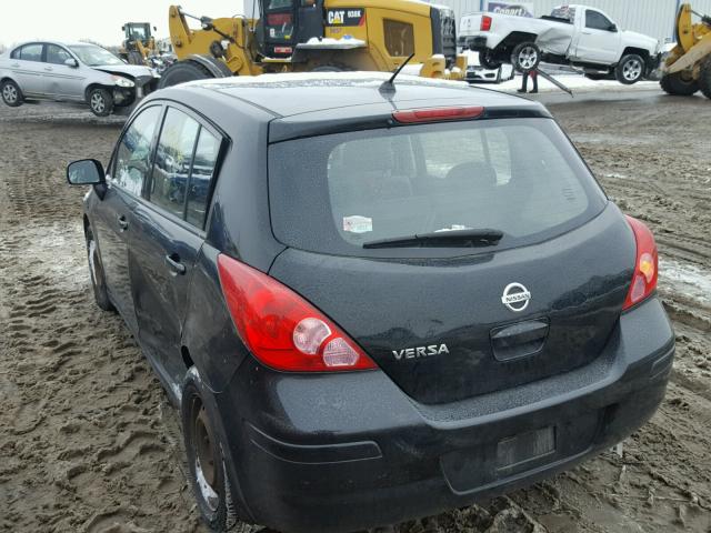 3N1BC13E88L428736 - 2008 NISSAN VERSA S BLACK photo 3