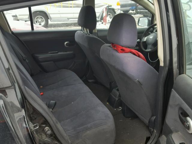 3N1BC13E88L428736 - 2008 NISSAN VERSA S BLACK photo 6