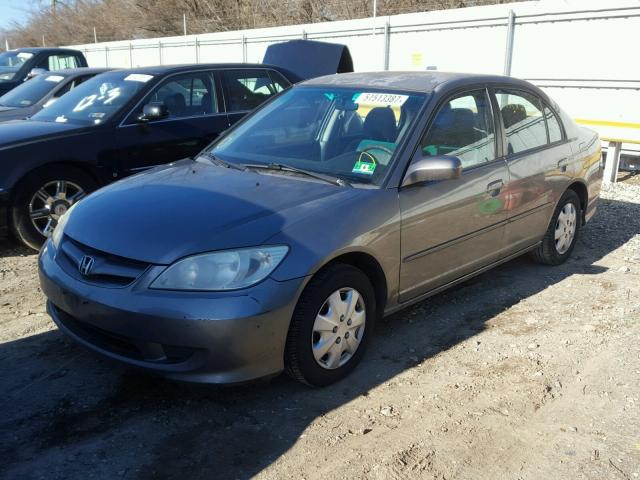 2HGES16524H518185 - 2004 HONDA CIVIC LX SILVER photo 2