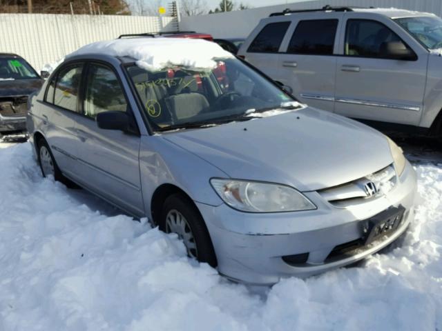 JHMES16505S002494 - 2005 HONDA CIVIC LX SILVER photo 1