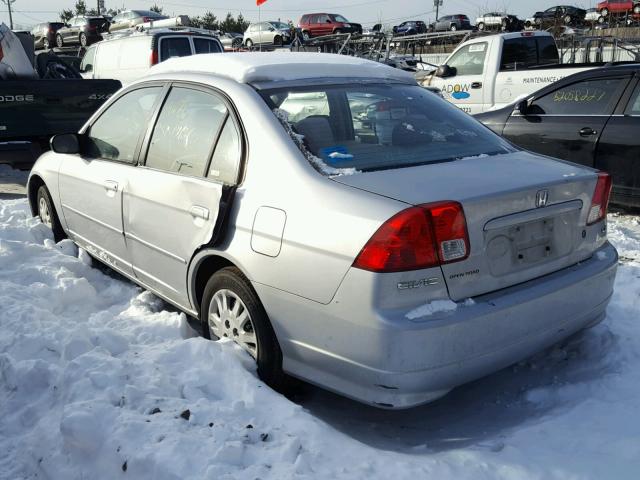 JHMES16505S002494 - 2005 HONDA CIVIC LX SILVER photo 3