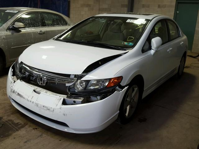 2HGFA16818H310242 - 2008 HONDA CIVIC EX WHITE photo 2