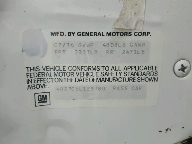 4B27C6L123780 - 1976 BUICK SKYLARK CREAM photo 10