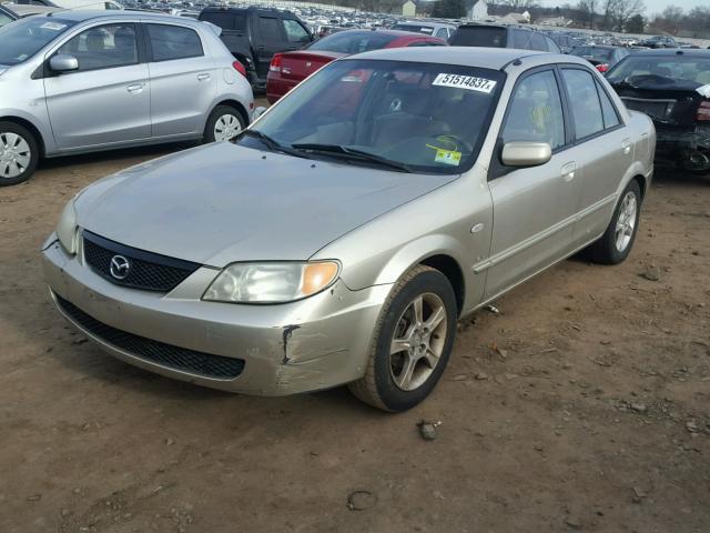 JM1BJ225130145286 - 2003 MAZDA PROTEGE DX BEIGE photo 2