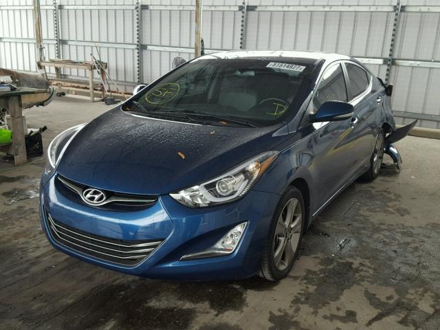 KMHDH4AH0FU233525 - 2015 HYUNDAI ELANTRA SE BLUE photo 2