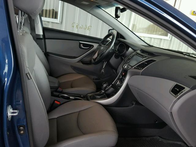 KMHDH4AH0FU233525 - 2015 HYUNDAI ELANTRA SE BLUE photo 5