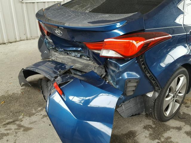 KMHDH4AH0FU233525 - 2015 HYUNDAI ELANTRA SE BLUE photo 9