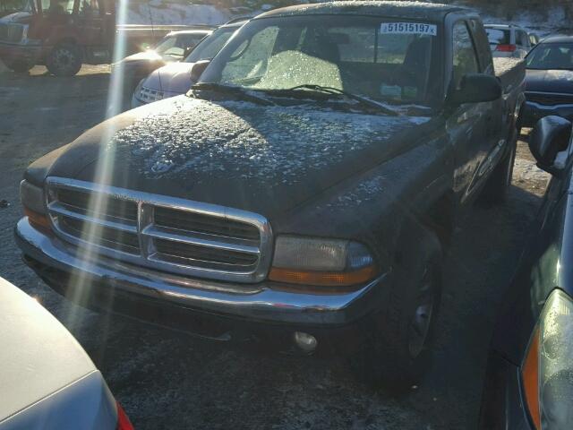 1B7GG22N71S122147 - 2001 DODGE DAKOTA BLACK photo 2