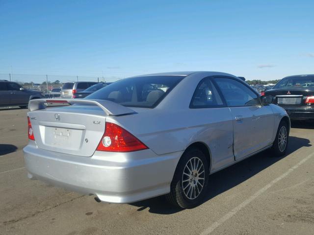 1HGEM22575L080872 - 2005 HONDA CIVIC LX SILVER photo 4