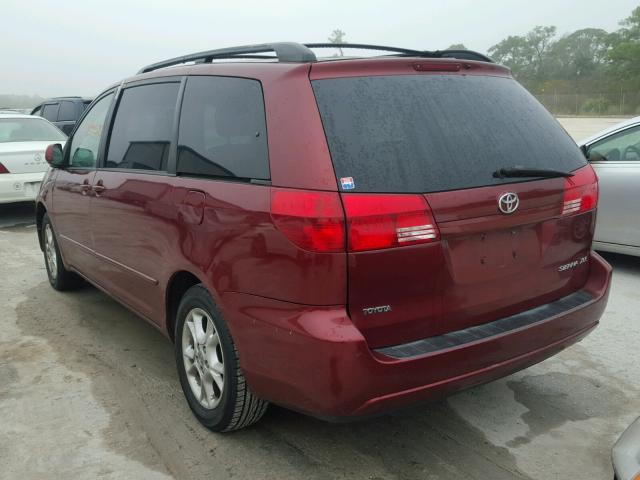 5TDZA22C64S023700 - 2004 TOYOTA SIENNA XLE BURGUNDY photo 3