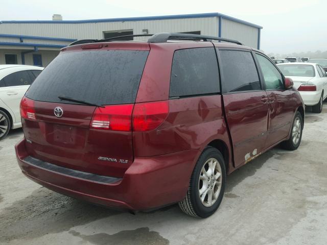 5TDZA22C64S023700 - 2004 TOYOTA SIENNA XLE BURGUNDY photo 4