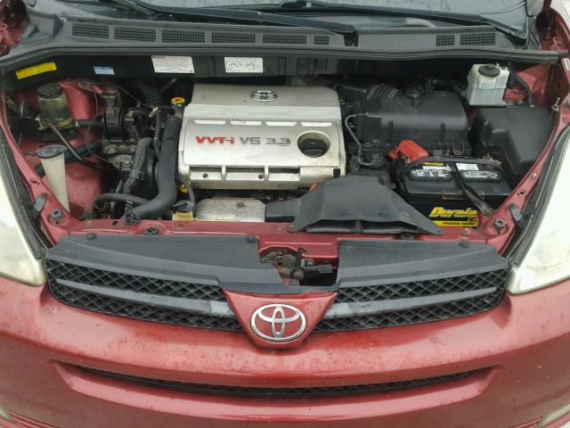 5TDZA22C64S023700 - 2004 TOYOTA SIENNA XLE BURGUNDY photo 7